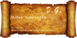 Dufek Gabriella névjegykártya